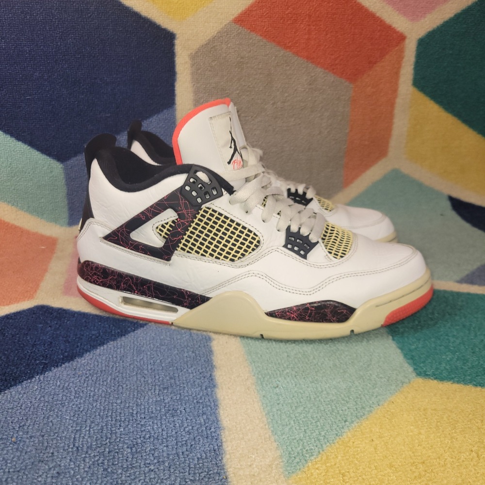 Air Jordan 4 Retro Flight Nostalgia White Bright Crimson 308497-116 Mens‎ 12